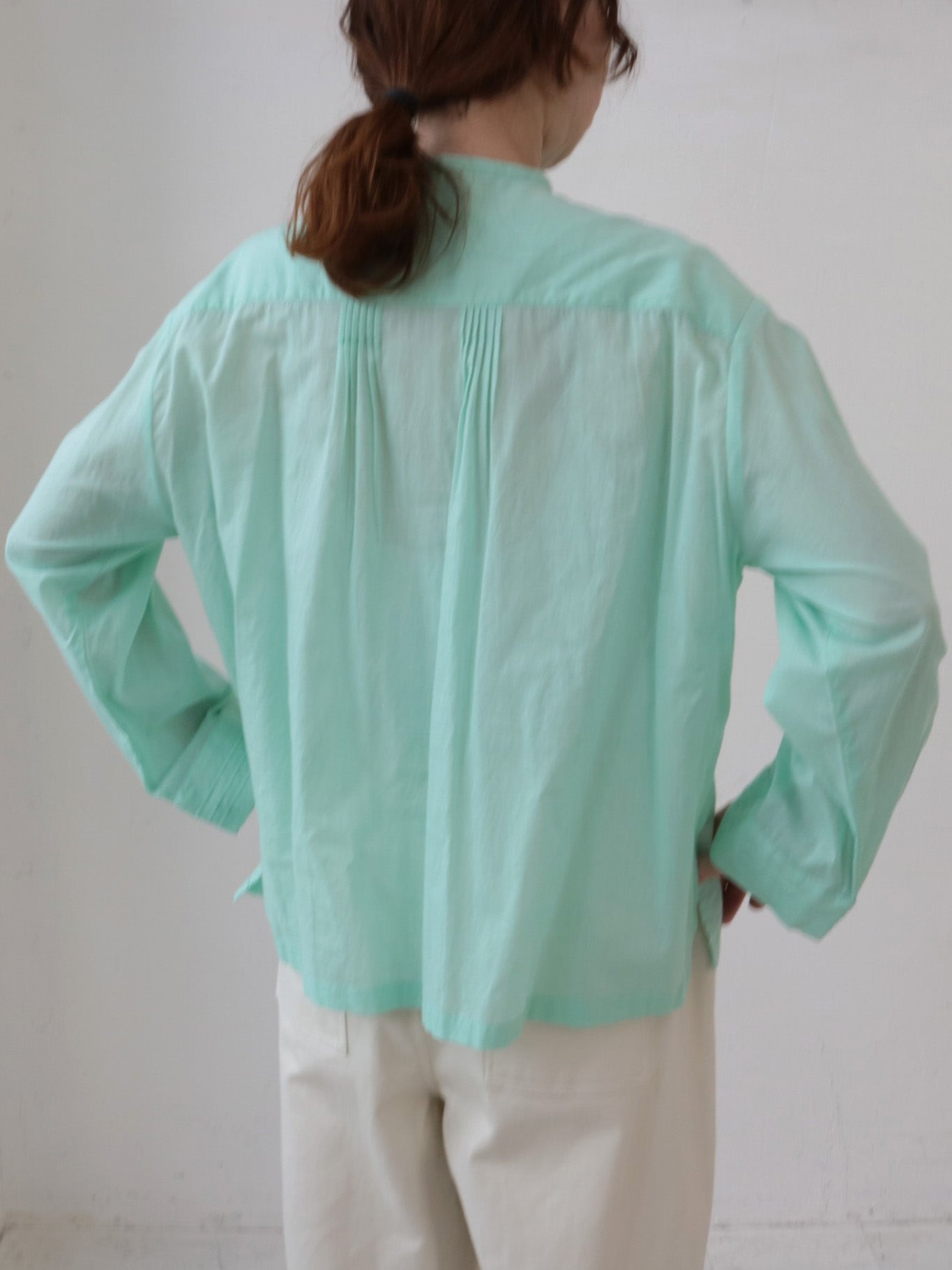 doux bleu　コットンカディ ギャザーヨークブラウス　DB-2613-029
