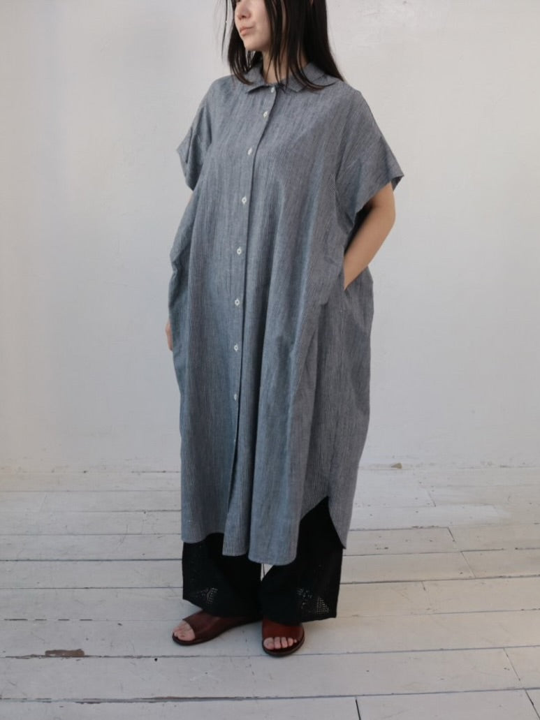 YARRA　綿麻ワイドタックシャツワンピース　YR-1624-249
