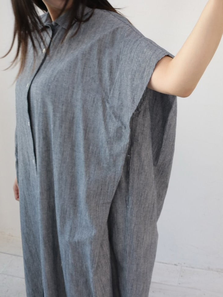 YARRA 綿麻ワイドタックシャツワンピース YR-1624-249