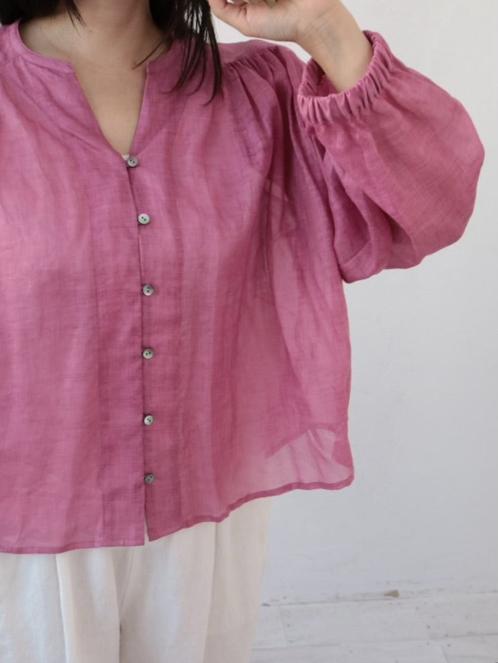 YARRA　シアーリネンスキッパーブラウス　YR-1623-284