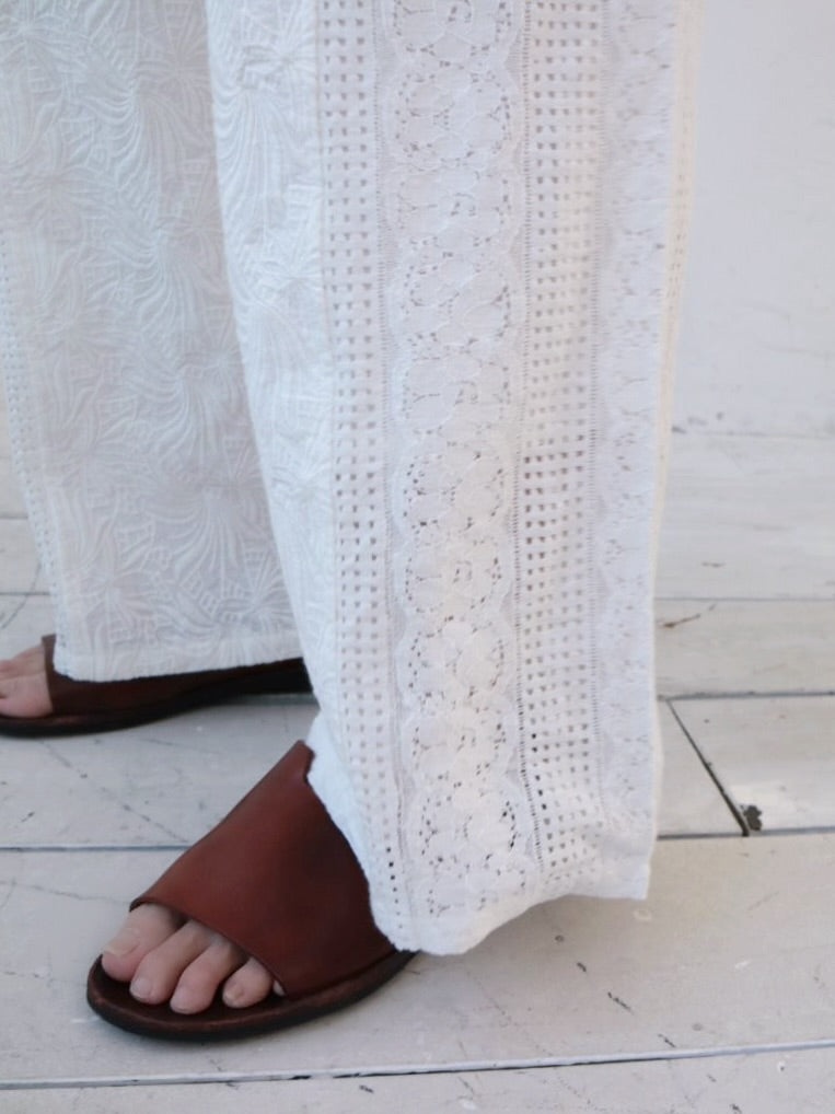 YARRA　INDIA刺繍切替ワイドパンツ　YR-1625-268