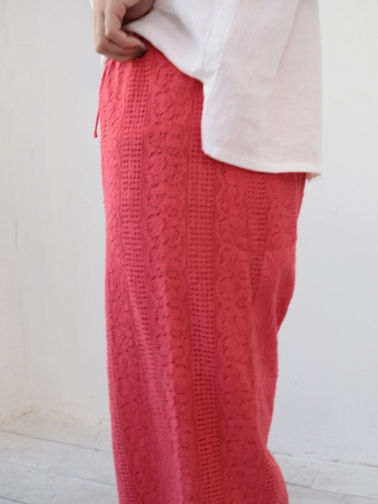 YARRA　INDIA刺繍切替ワイドパンツ　YR-1625-268