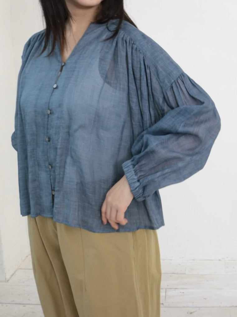 YARRA　シアーリネンスキッパーブラウス　YR-1623-284