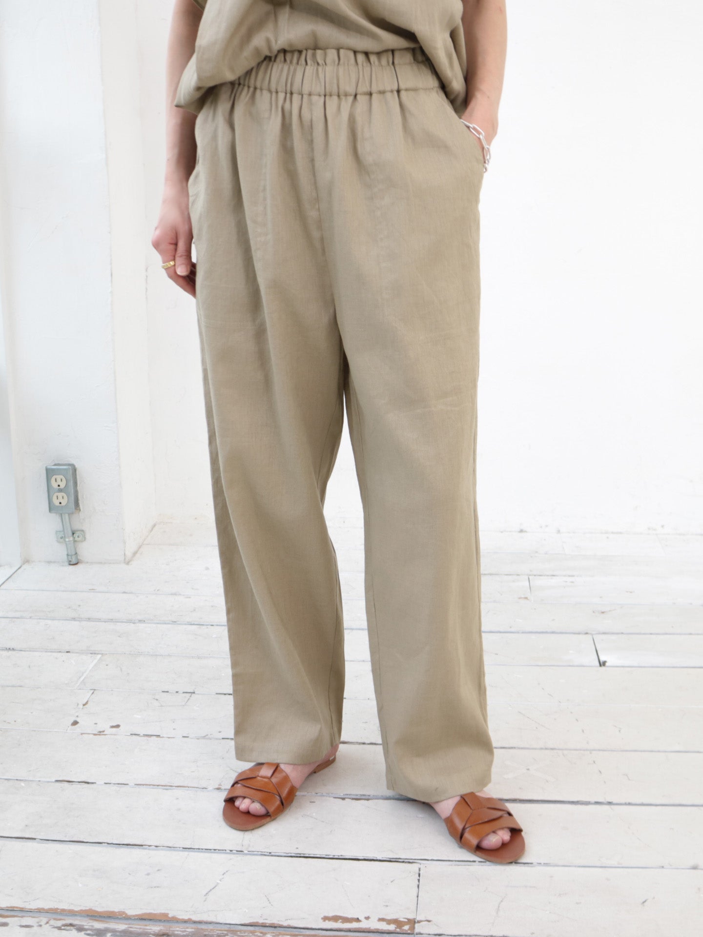 doux bleu　リネンコットン イージーパンツ　DB-2535-077