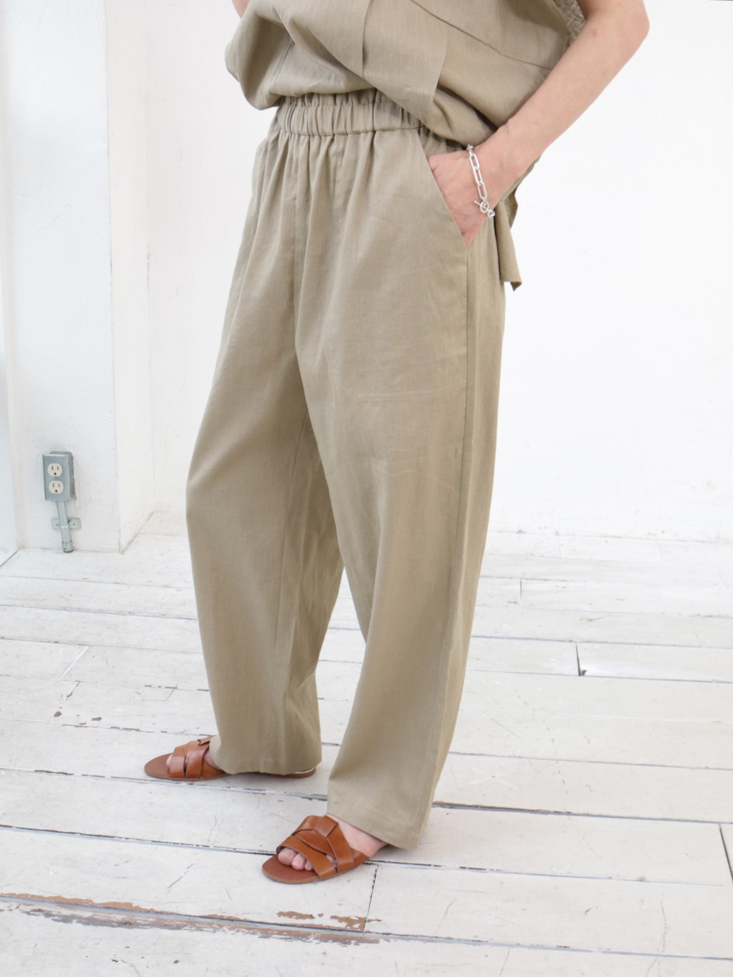 doux bleu　リネンコットン イージーパンツ　DB-2535-077