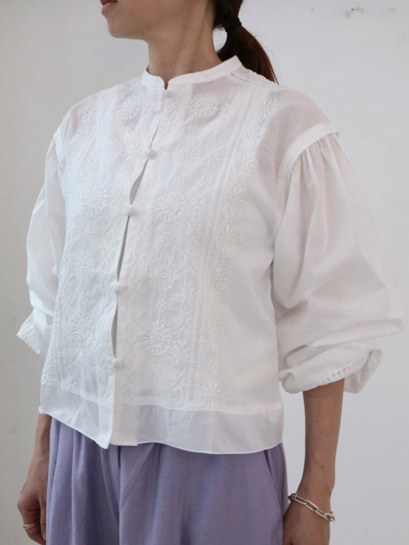 doux bleu　ラクノウ刺繍シャツジャケット　DB-2617-044