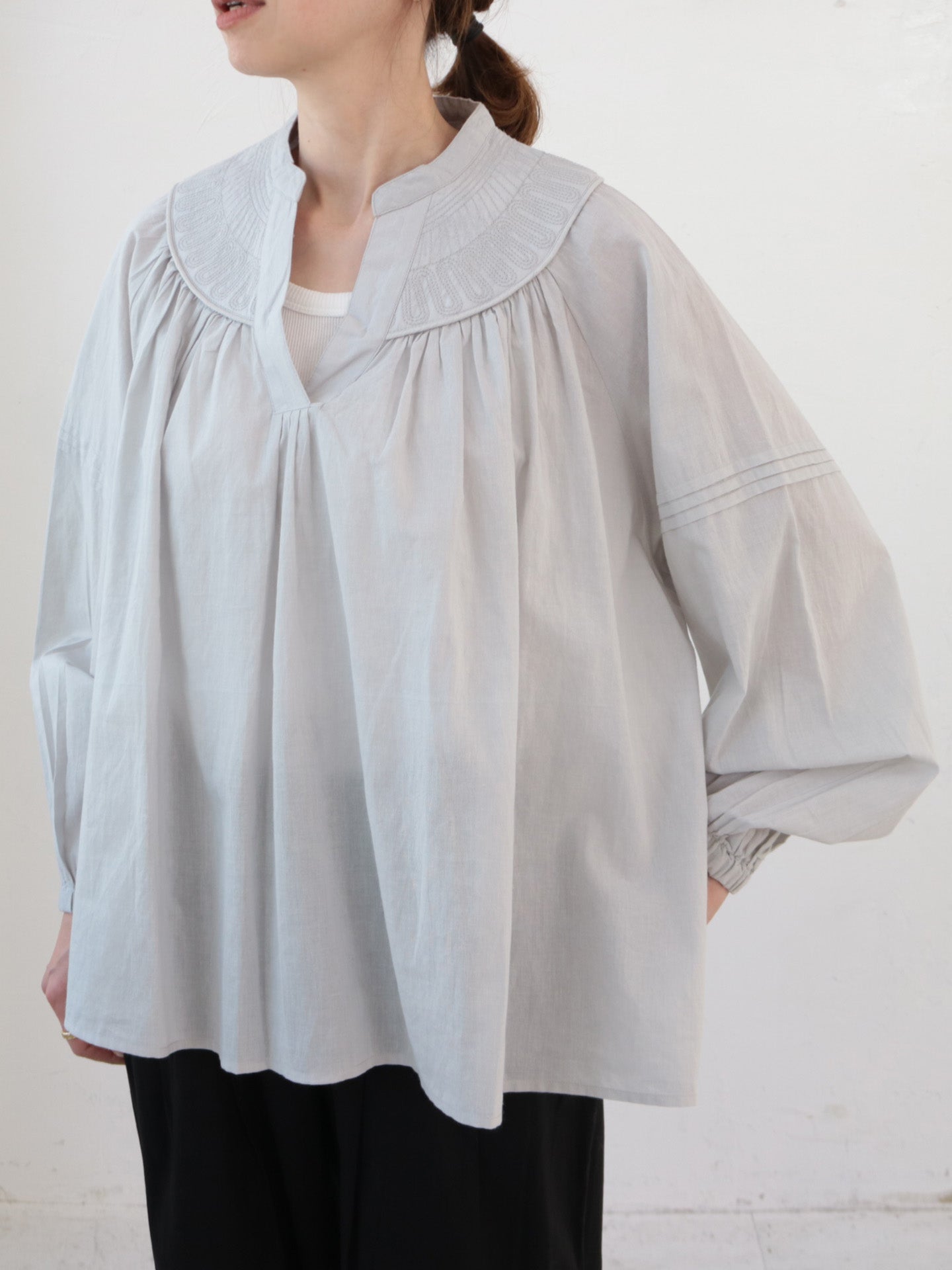 doux bleu　キルトヨーク ブラウス　DB-2533-083