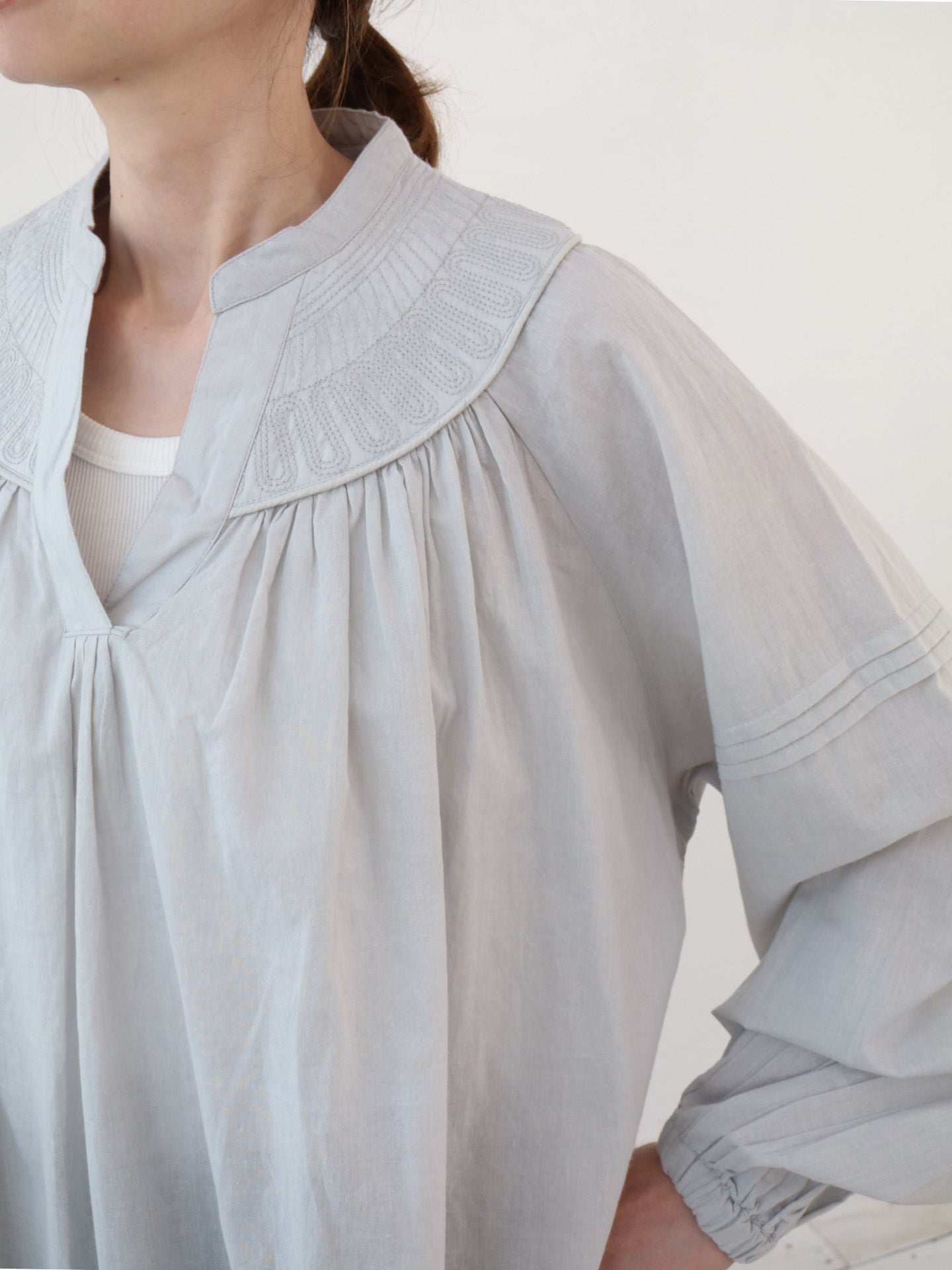 doux bleu　キルトヨーク ブラウス　DB-2533-083