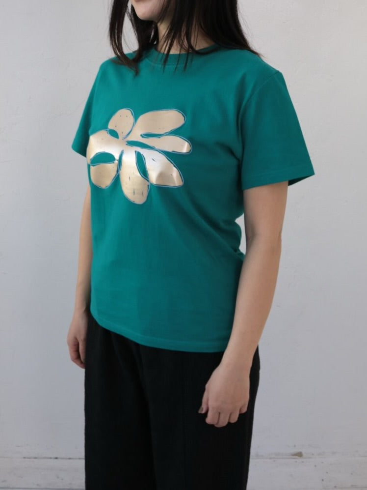 YARRA　フラワー箔Tシャツ　YR-1621-254