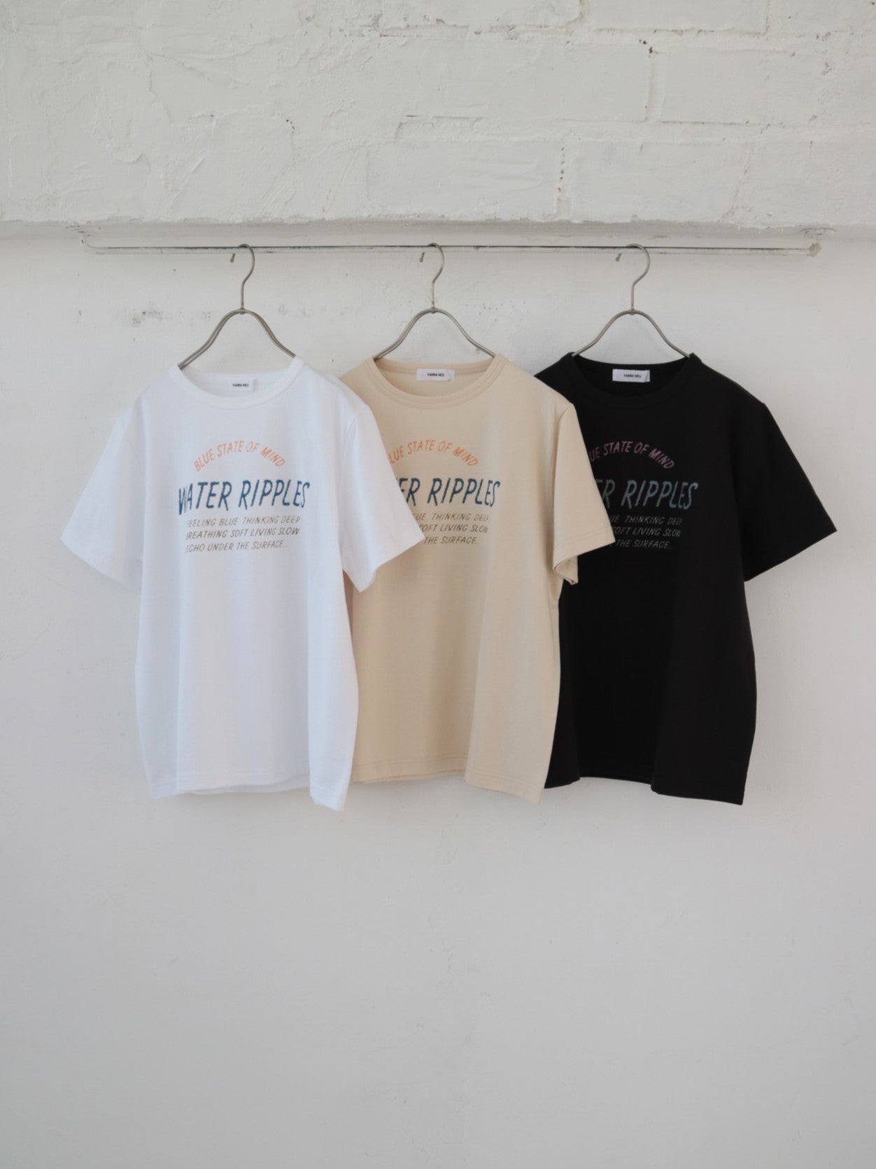YARRA NEU　WATER RIPPLEロゴプリントTシャツ　NU-5621-433