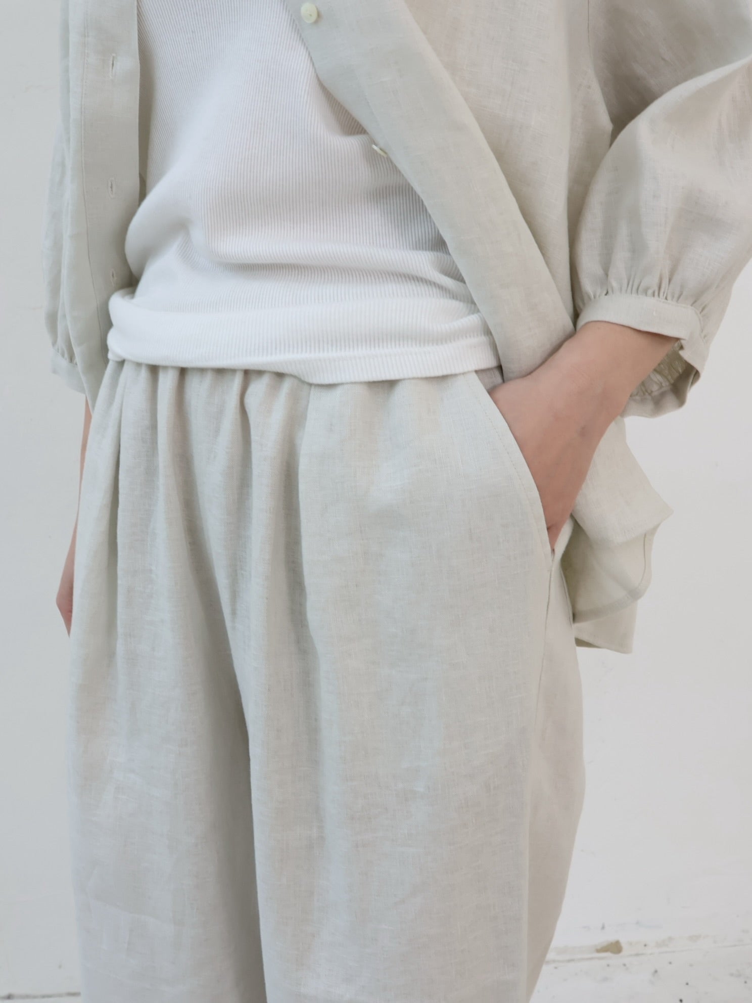 YARRA　リネン8分丈パンツ　YR-1633-315