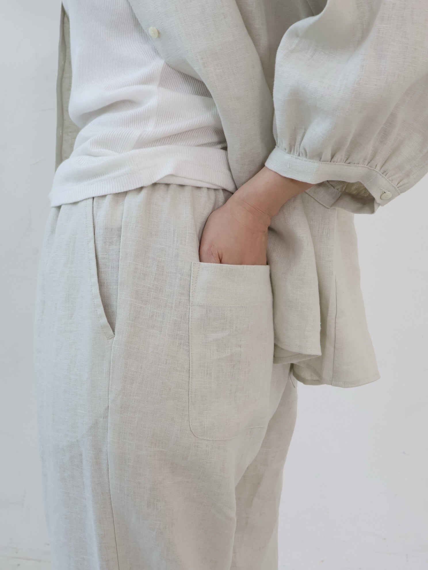 YARRA　リネン8分丈パンツ　YR-1633-315