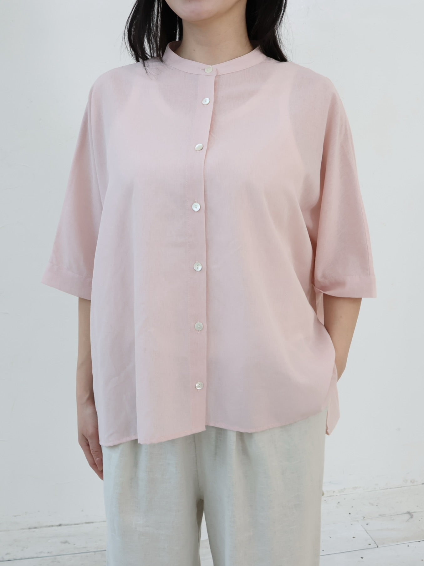 YARRA　シアーリネンブレンドブラウス　1633-316