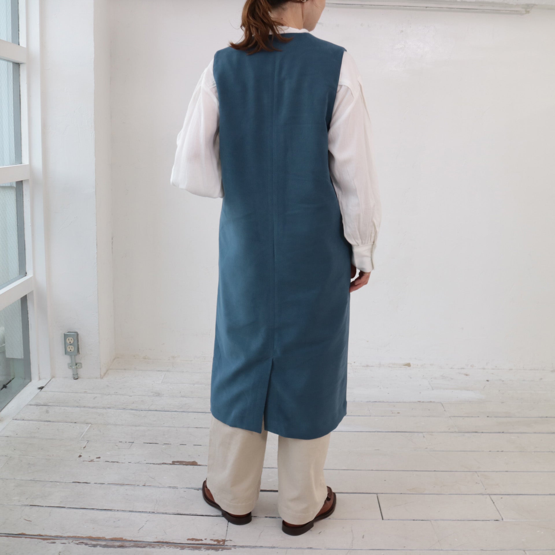 doux bleu　Vネックジレワンピース　DB-2454-043