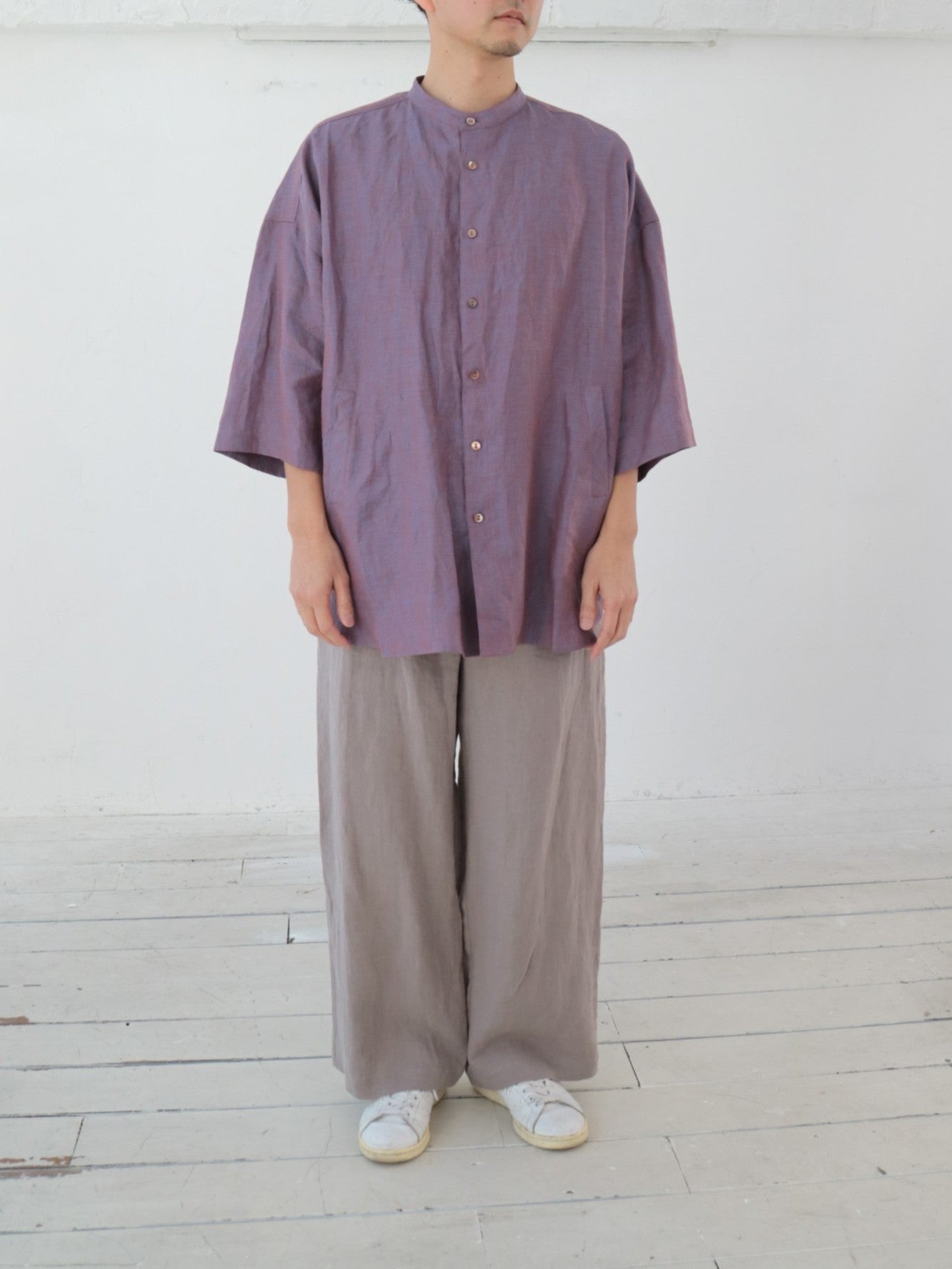 YARRA NEU　BIGMIXリネンチュニックシャツ　NU-5533-448
