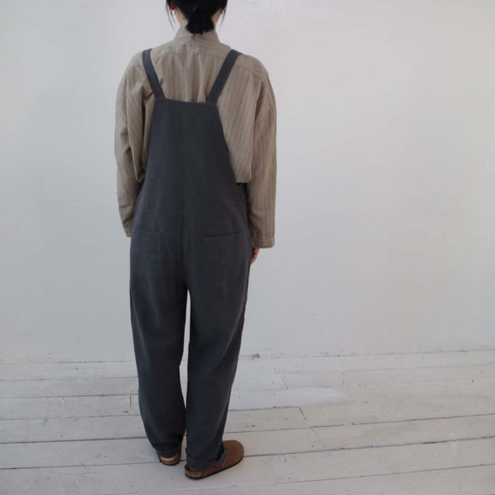 YARRA　コットンリネン切替リブサロペット　YR-1415-203