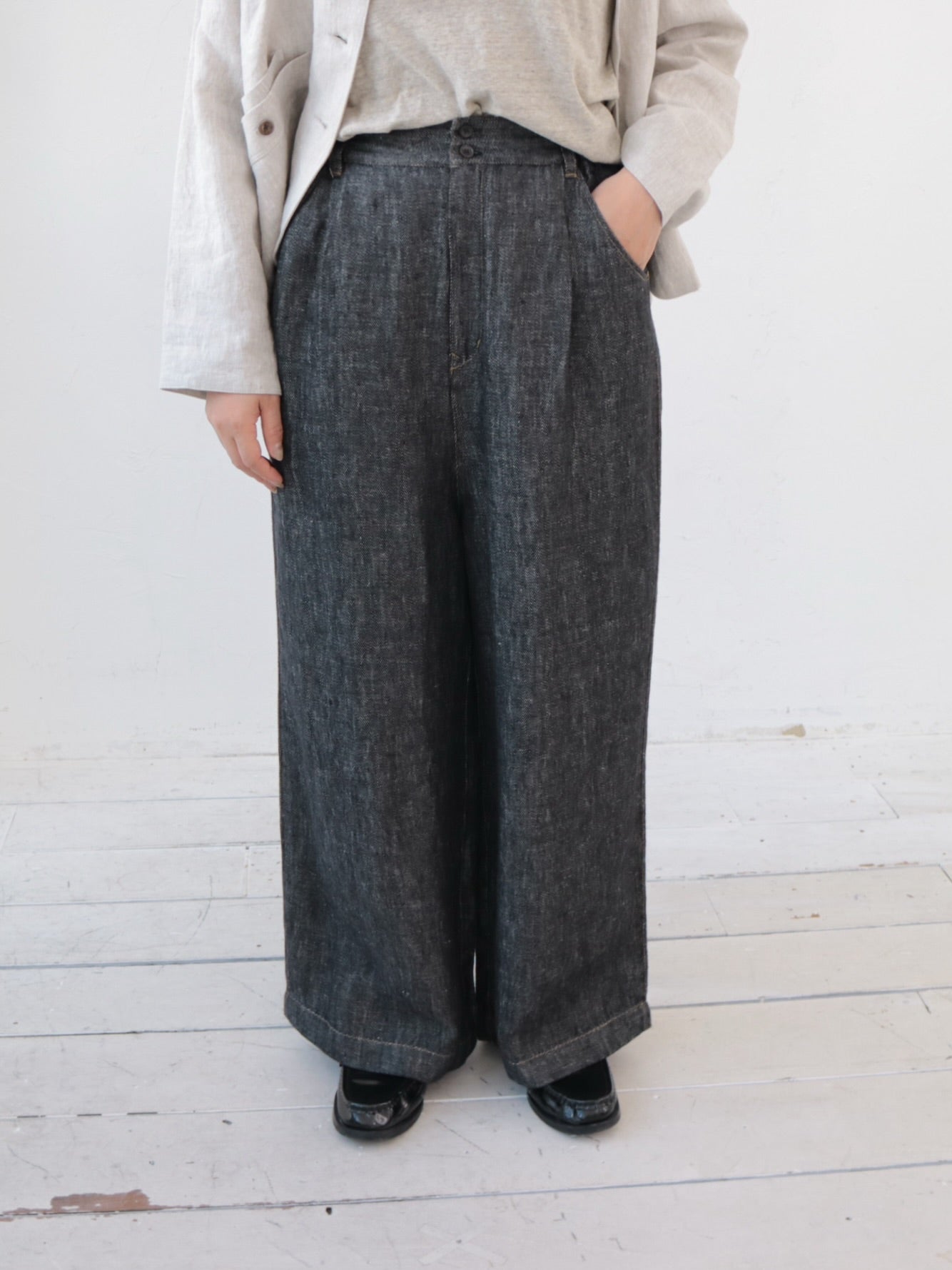 YARRA　ポイントステッチリネンデニム　YR-1615-216