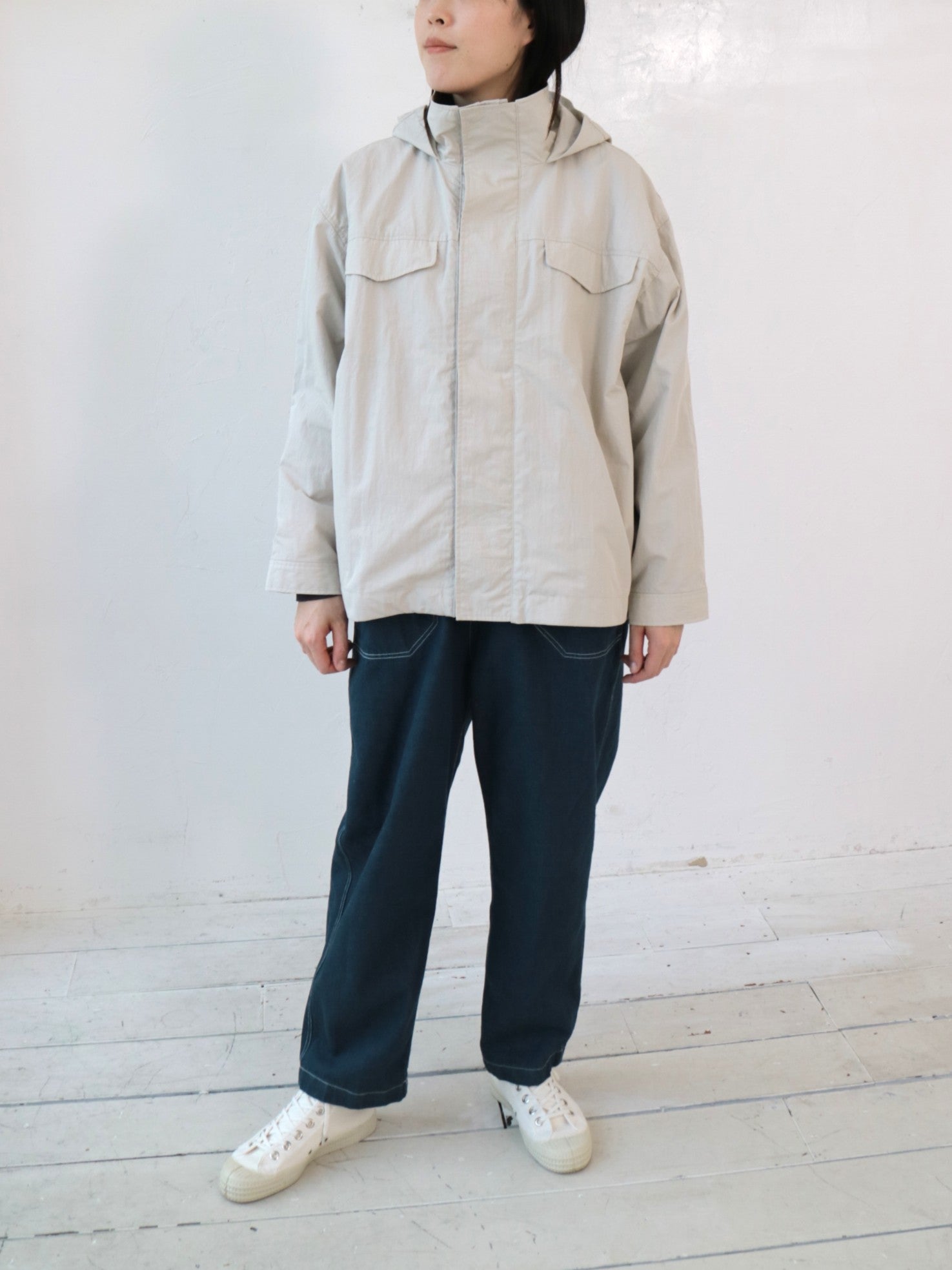 YARRA NEU　C/NYフード付ミドルブルゾン　NU-5547-413