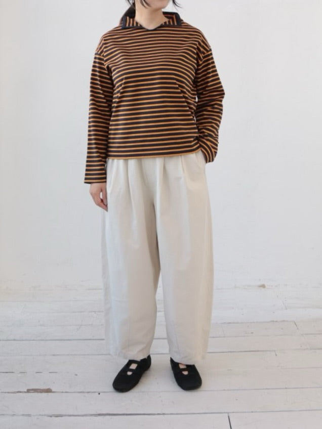 YARRA　ロールカラーボーダーカットソー　YR-1611-219