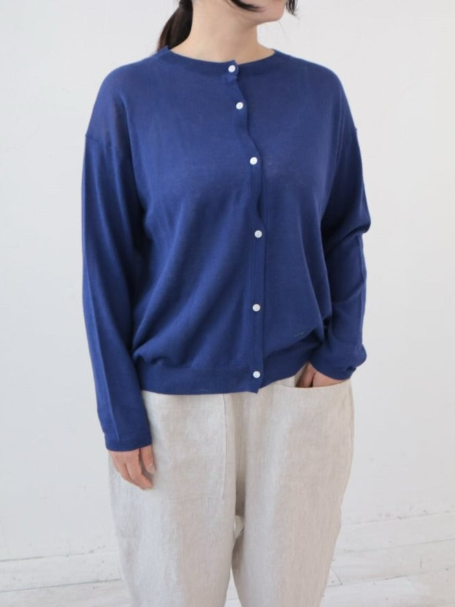 YARRA　麻混クルーネックカーディガン　YR-1612-238