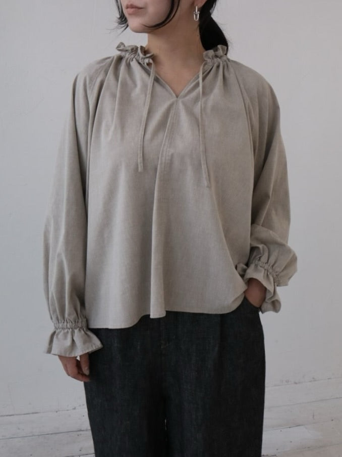 YARRA　ミニフリルスキッパーブラウス　YR-1613-212