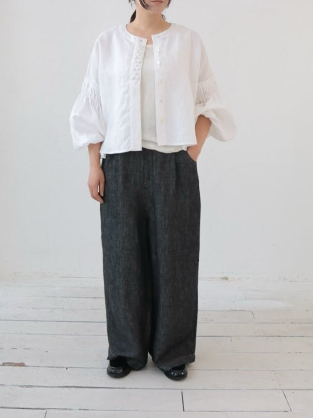 YARRA　ビーズ刺繍リネンブラウス　YR-1613-222