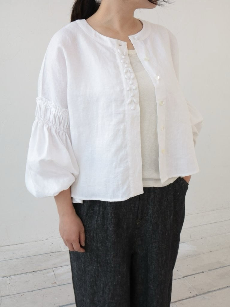 YARRA　ビーズ刺繍リネンブラウス　YR-1613-222