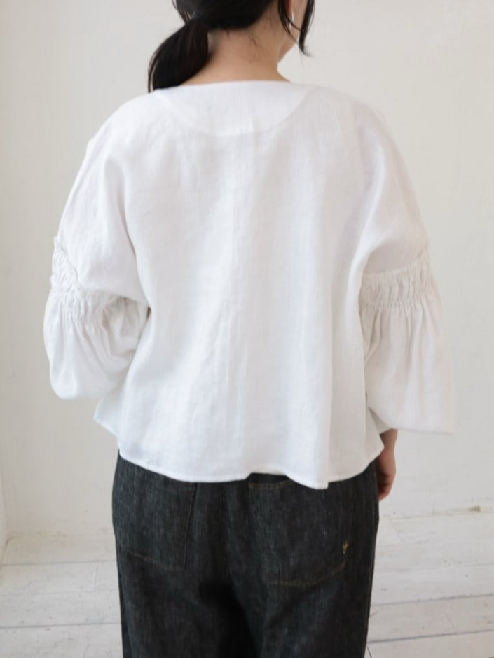 YARRA　ビーズ刺繍リネンブラウス　YR-1613-222