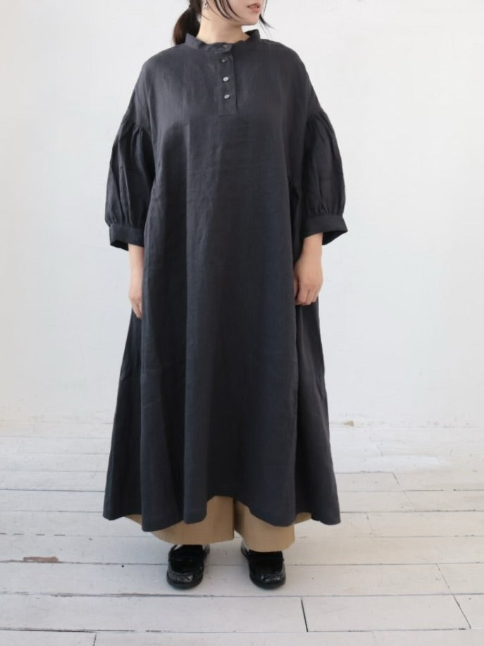 YARRA　ツヤリネンギャザーワンピース　YR-1614-226