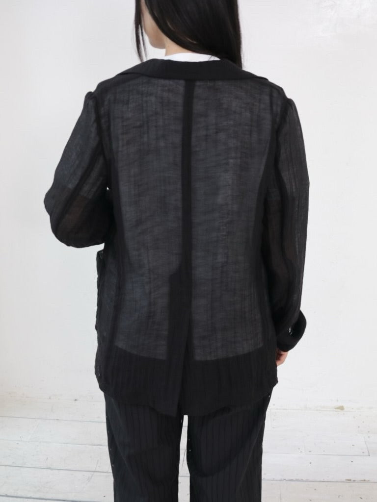 YARRA NEU　麻混シアーテーラードジャケット　NU-5627-454