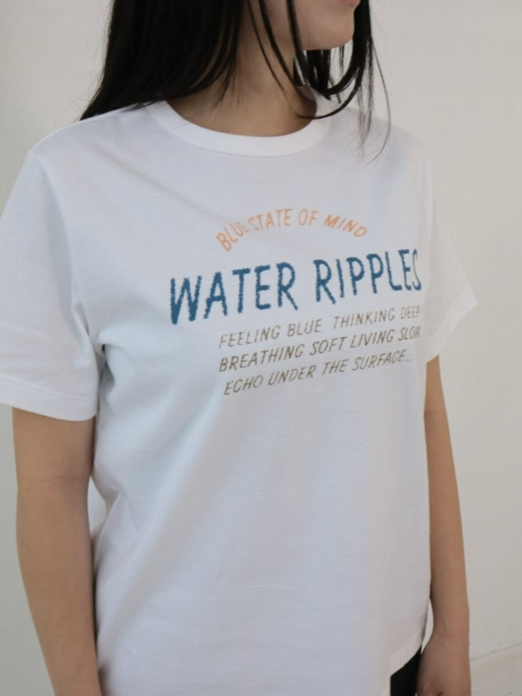 YARRA NEU　WATER RIPPLEロゴプリントTシャツ　NU-5621-433