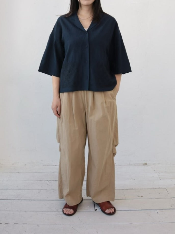 YARRA　INDIA開襟ラメ刺繡シャツ　YR-1623-269
