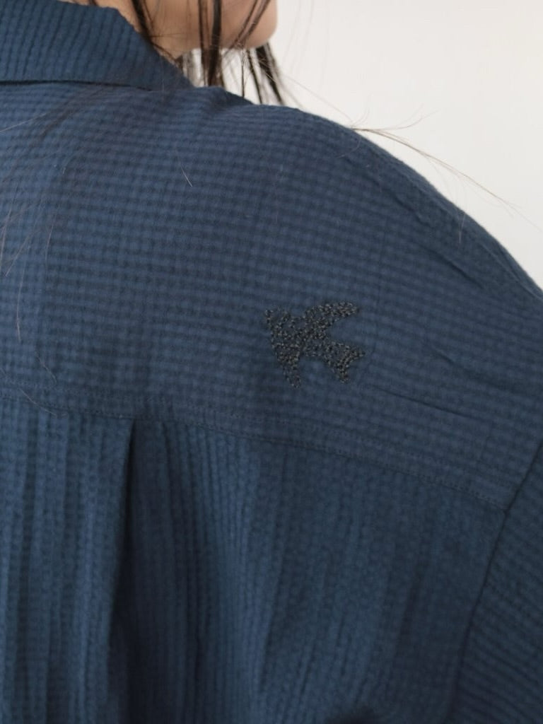 YARRA　INDIA開襟ラメ刺繡シャツ　YR-1623-269