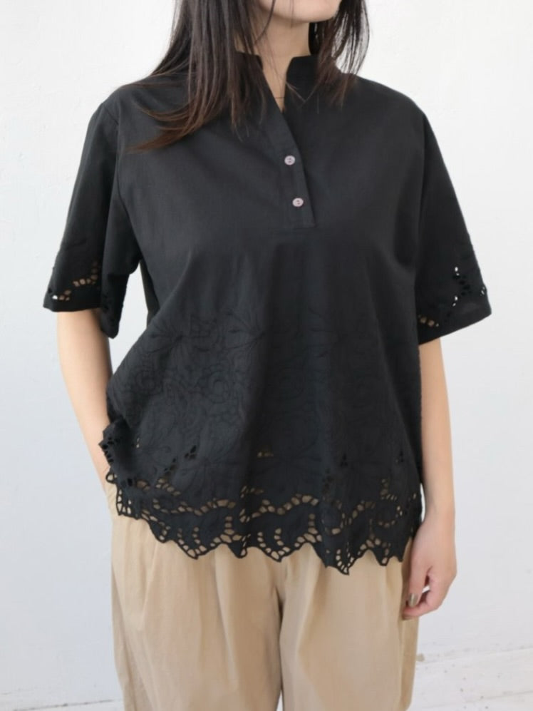 YARRA INDIAスカラップ刺繍ブラウス YR-1623-266