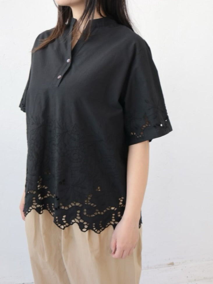 YARRA INDIAスカラップ刺繍ブラウス YR-1623-266