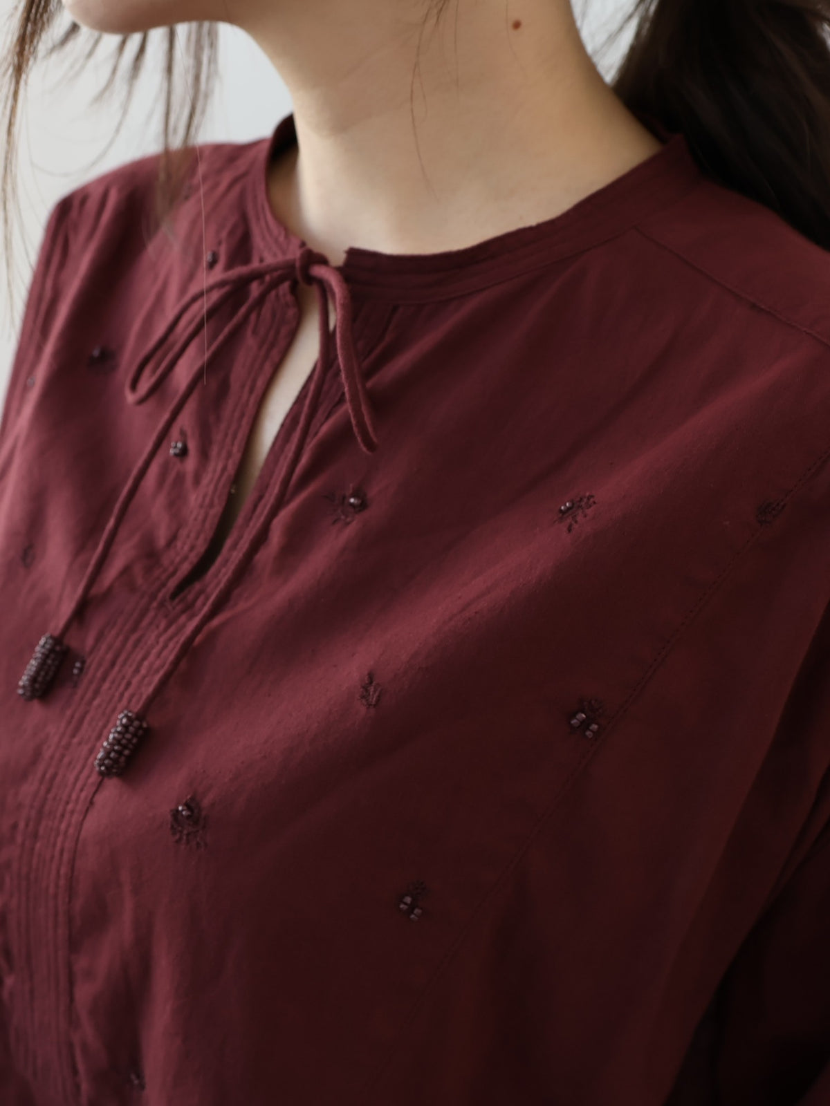 YARRA　INDIAビーズ刺繍ブラウス　YR-1643-212