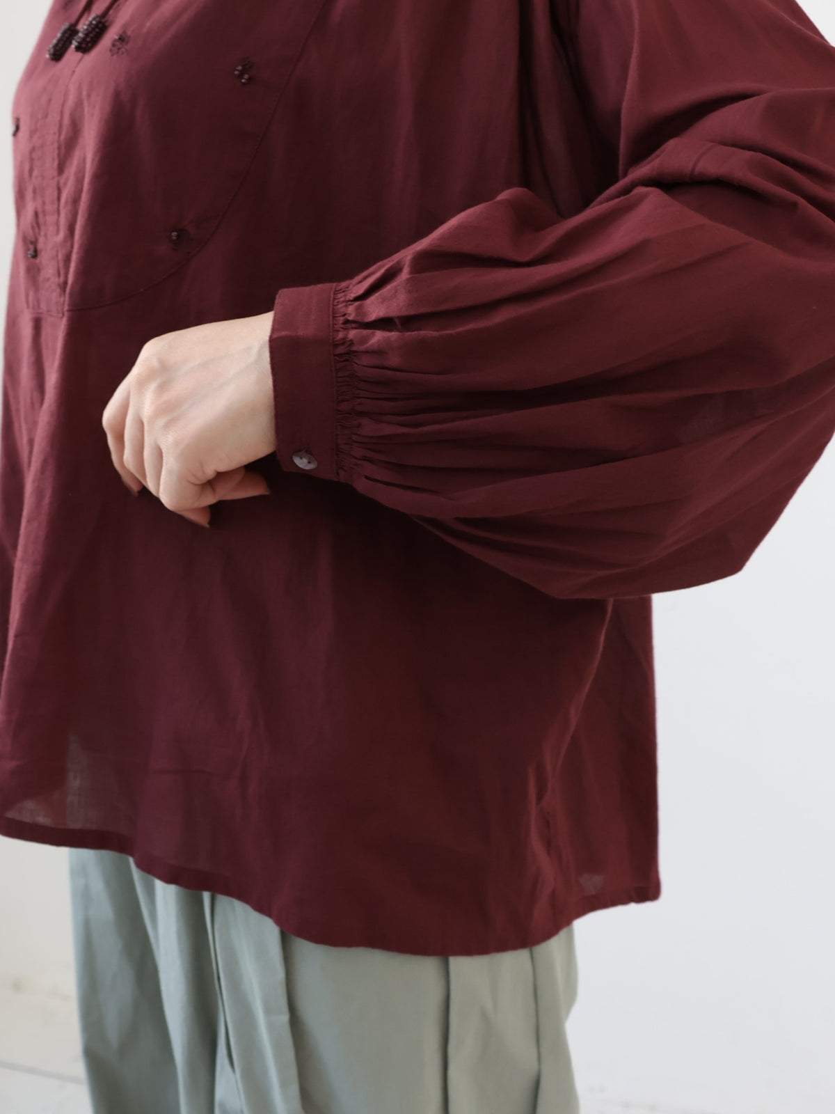 YARRA　INDIAビーズ刺繍ブラウス　YR-1643-212