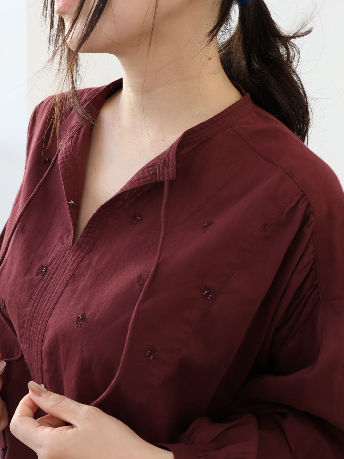 YARRA　INDIAビーズ刺繍ブラウス　YR-1643-212