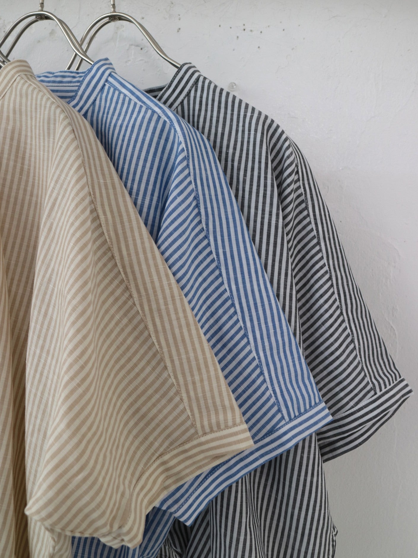 doux bleu　リネンコットン ストライプシャツ　DB-2623-080