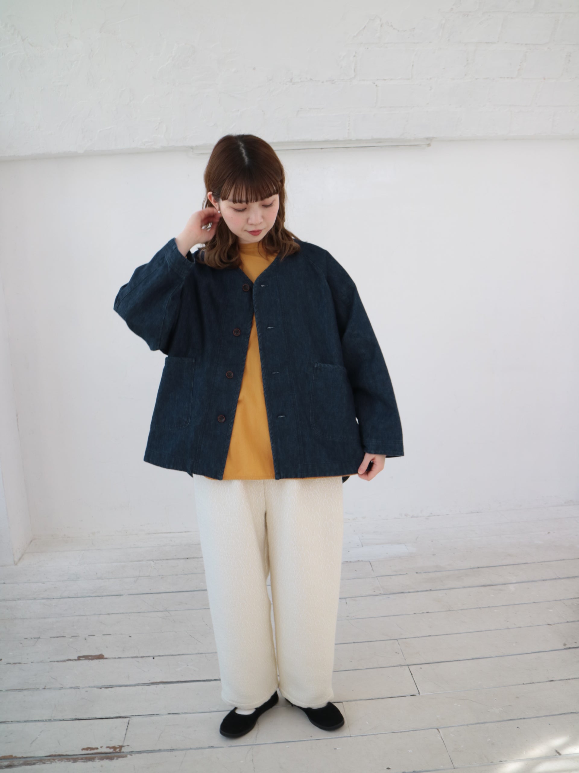 【 YARRA 】 リネンデニムジャケット YARRA リネン混ドルマンデニムジャケット YR-1547-237