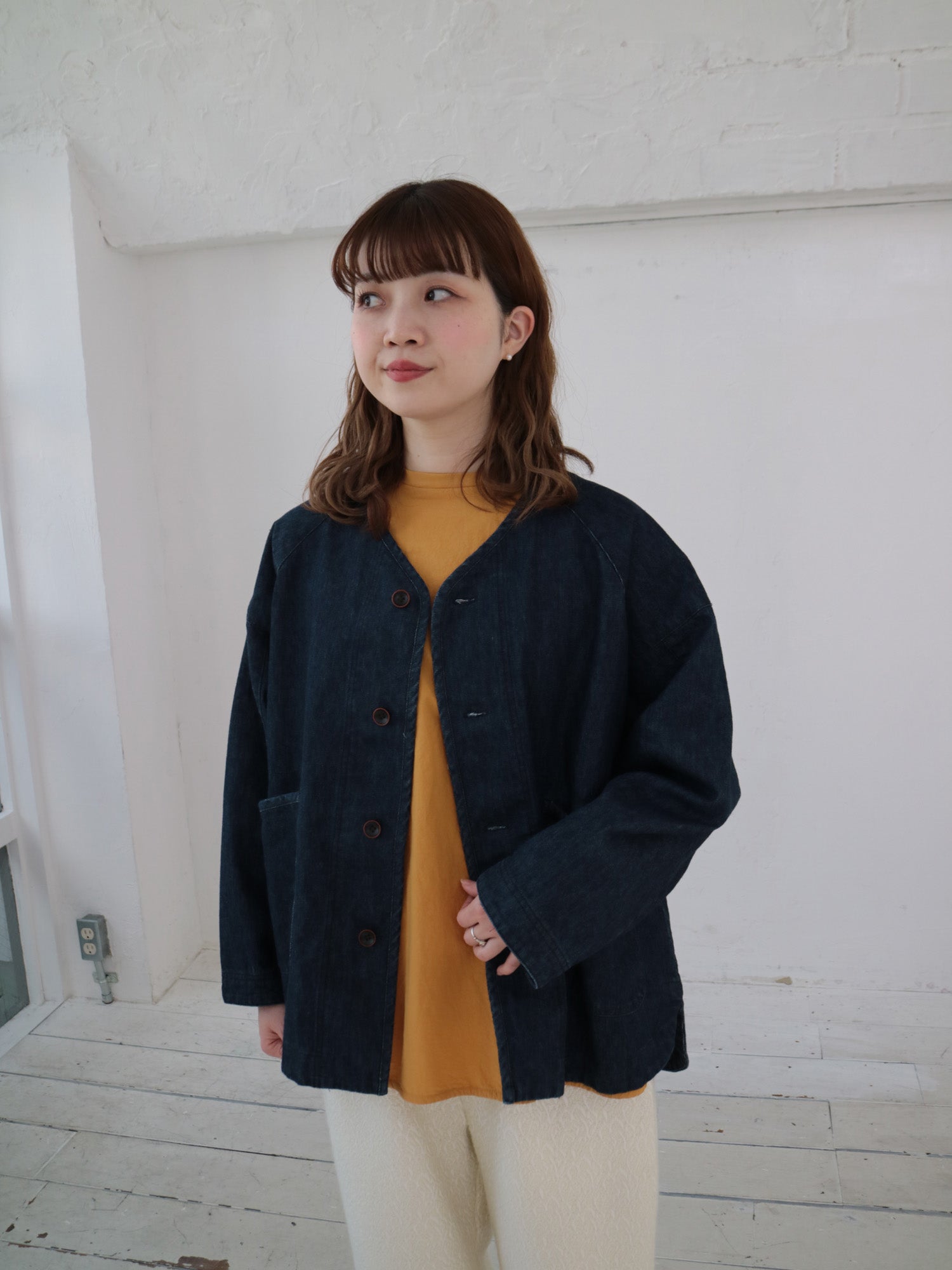 YARRA リネン混ドルマンデニムジャケット YR-1547-237