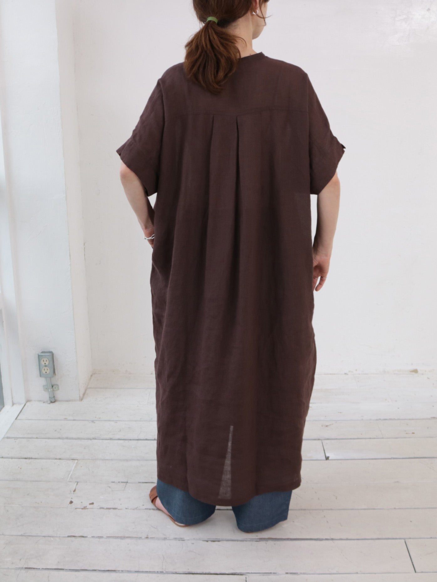 doux bleu リネン カフタンワンピース DB-2624-052