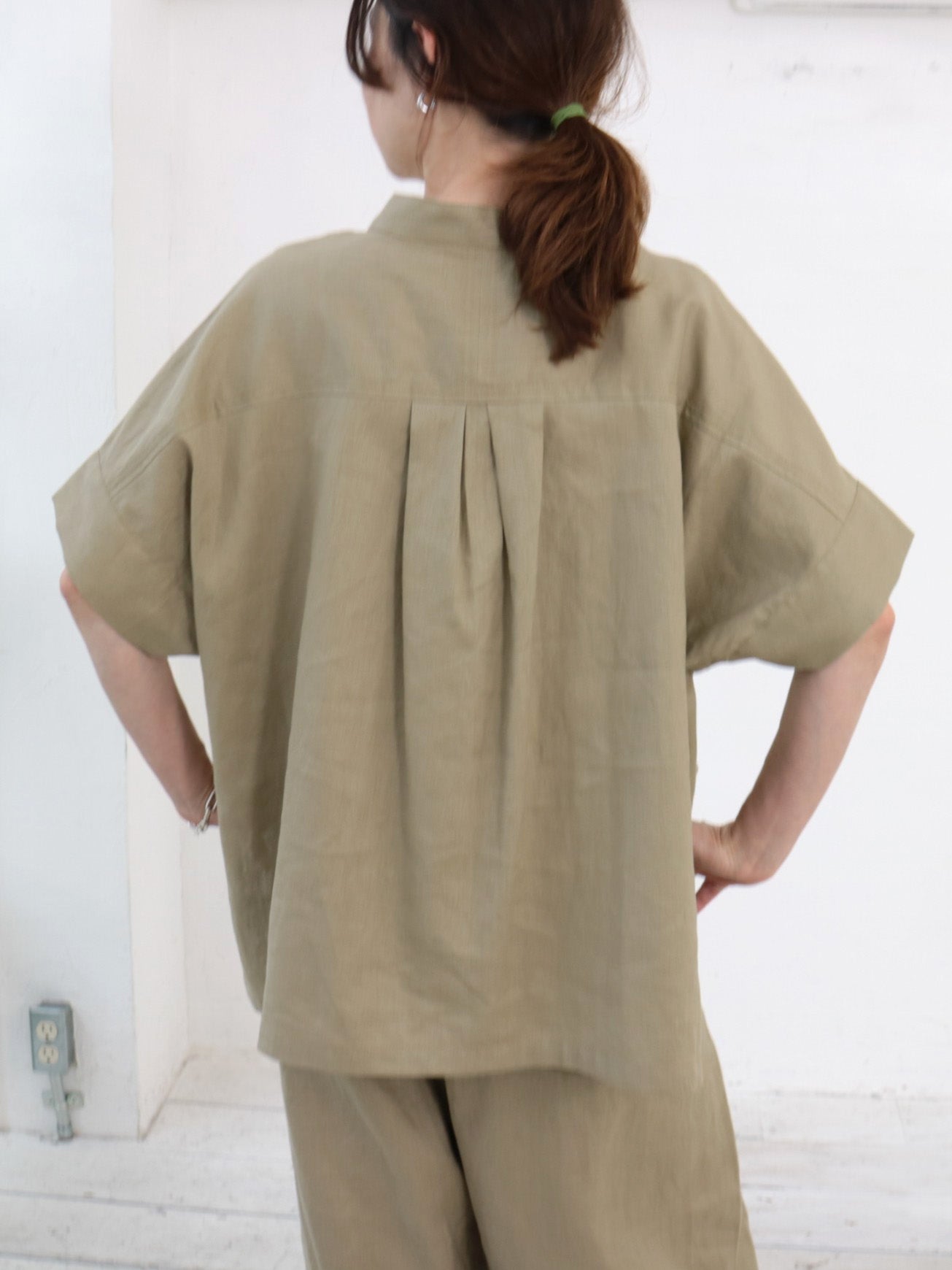 doux bleu　コットンリネン スキッパーシャツ　DB-2623-081
