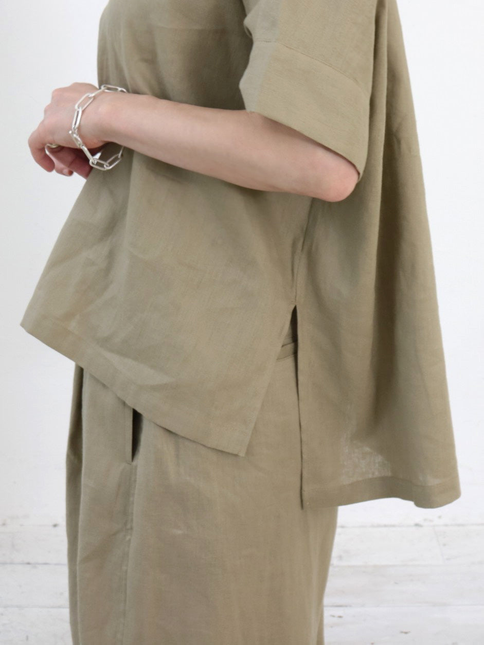 doux bleu コットンリネン スキッパーシャツ DB-2623-081