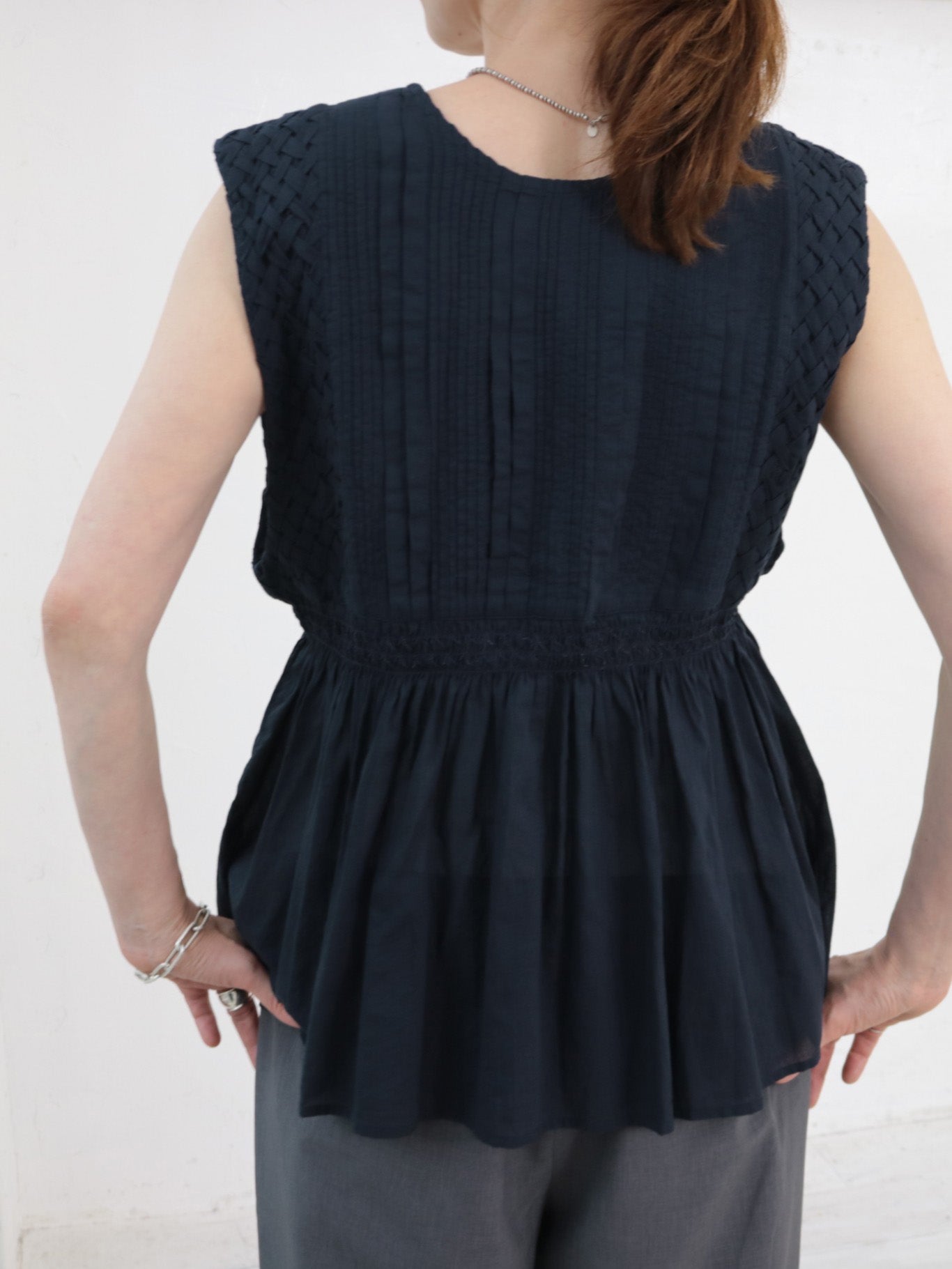 doux bleu　コットンボイル/スモッキングベスト　DB-2628-064
