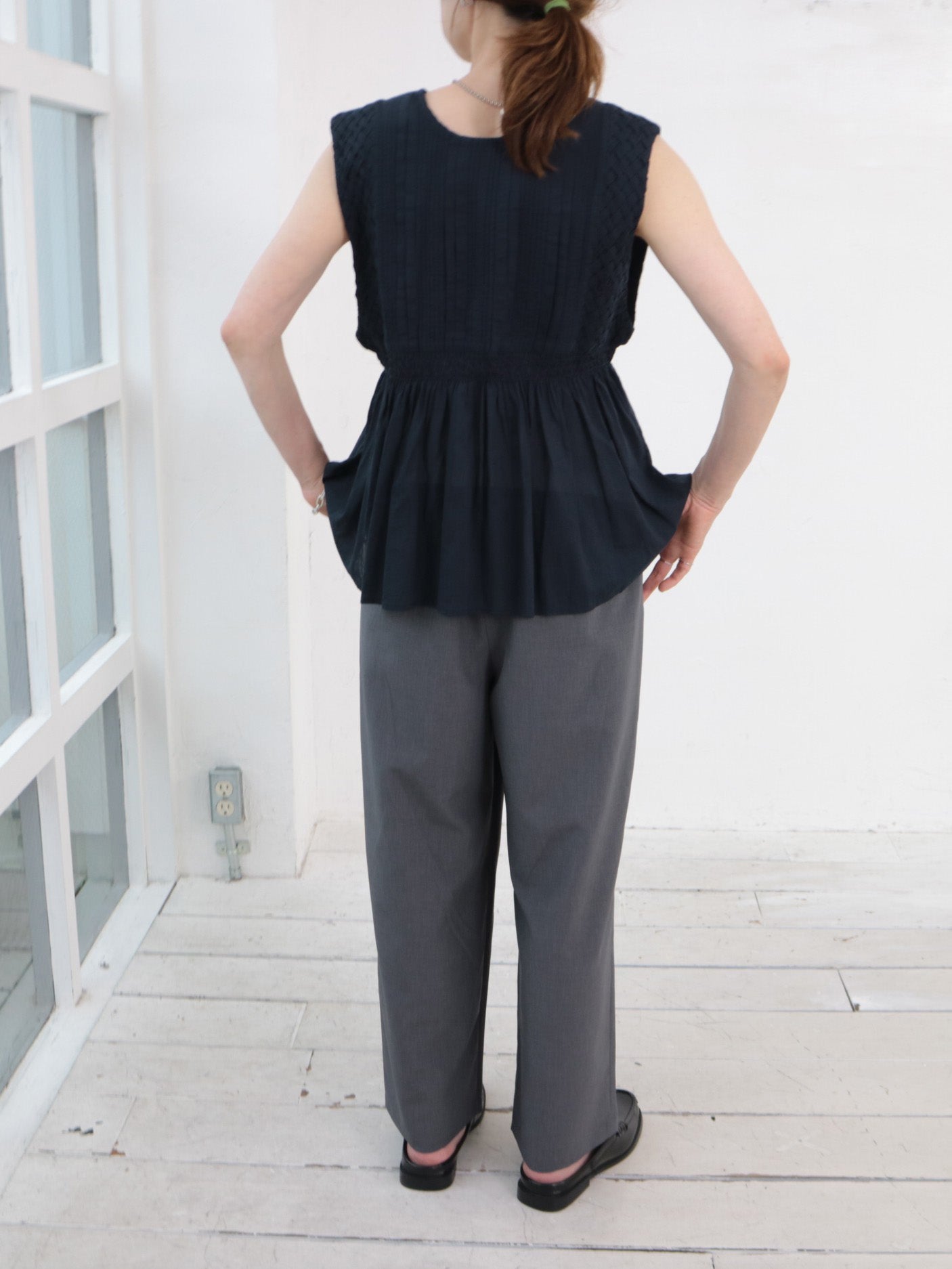 doux bleu　コットンボイル/スモッキングベスト　DB-2628-064