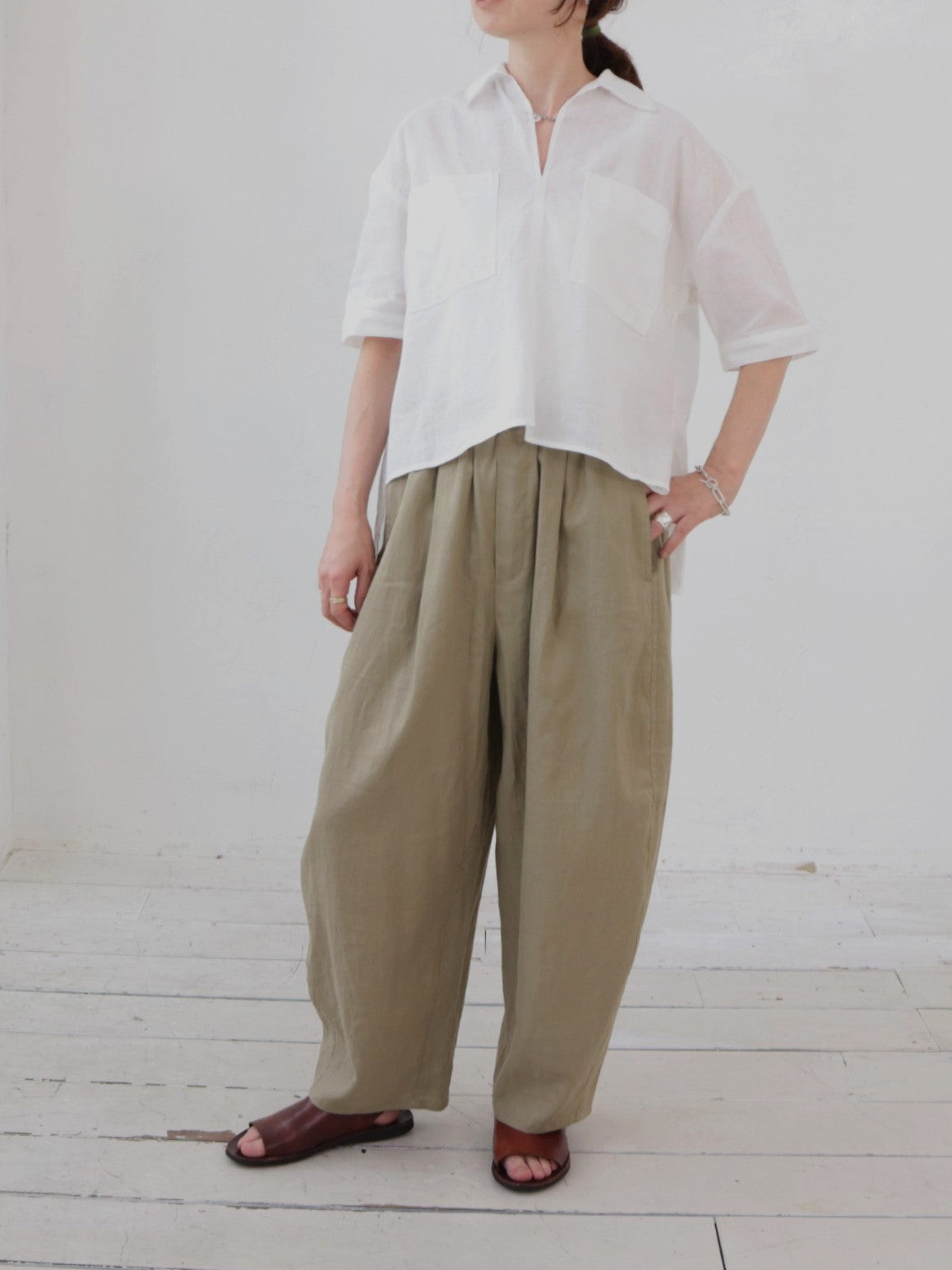doux bleu　コットンリネンワイドコクーンパンツ　DB-2625-082