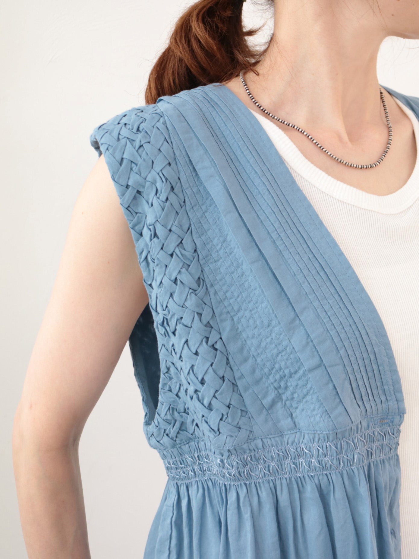 doux bleu　コットンボイル/スモッキングベスト　DB-2628-064