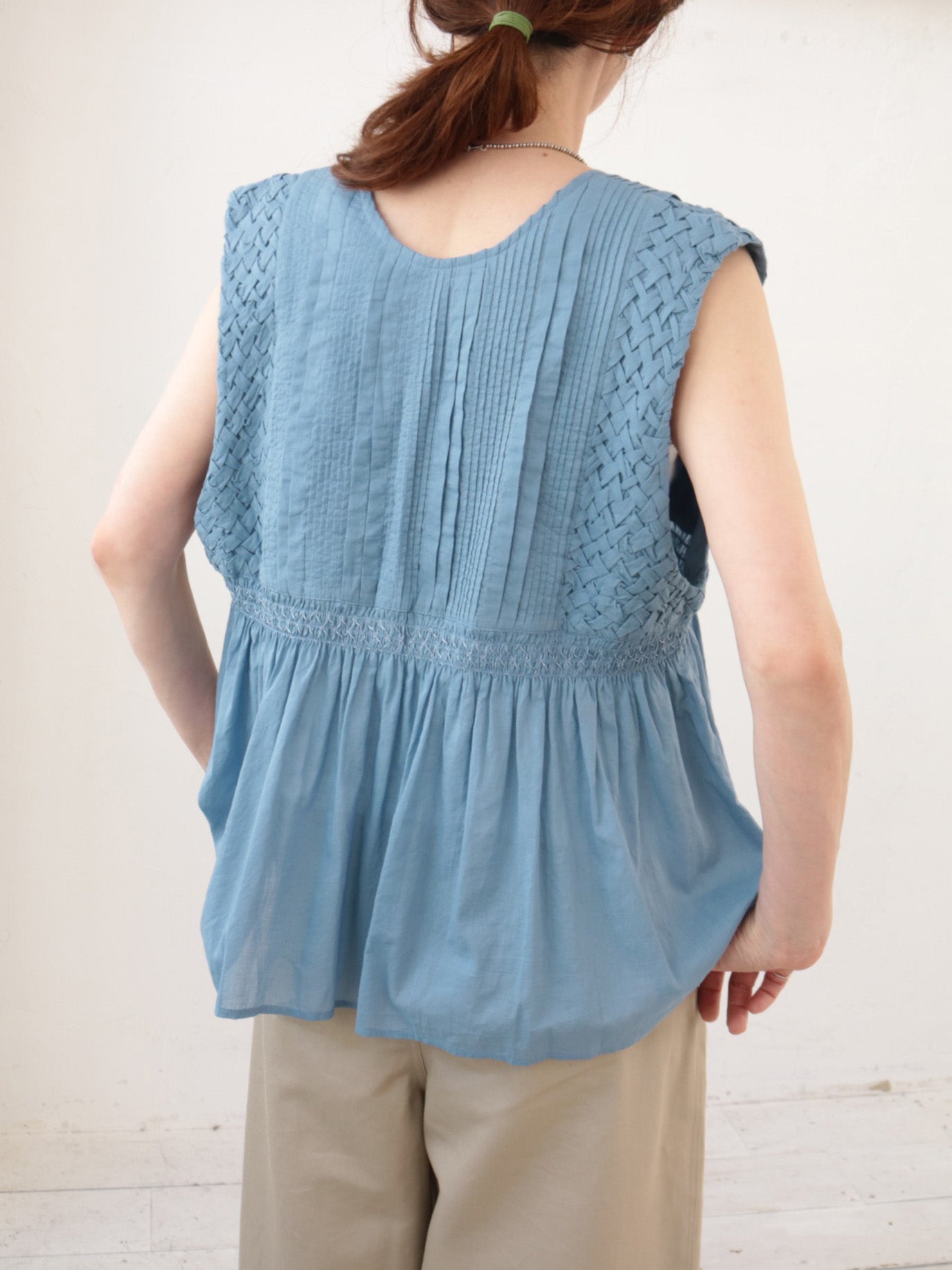 doux bleu　コットンボイル/スモッキングベスト　DB-2628-064