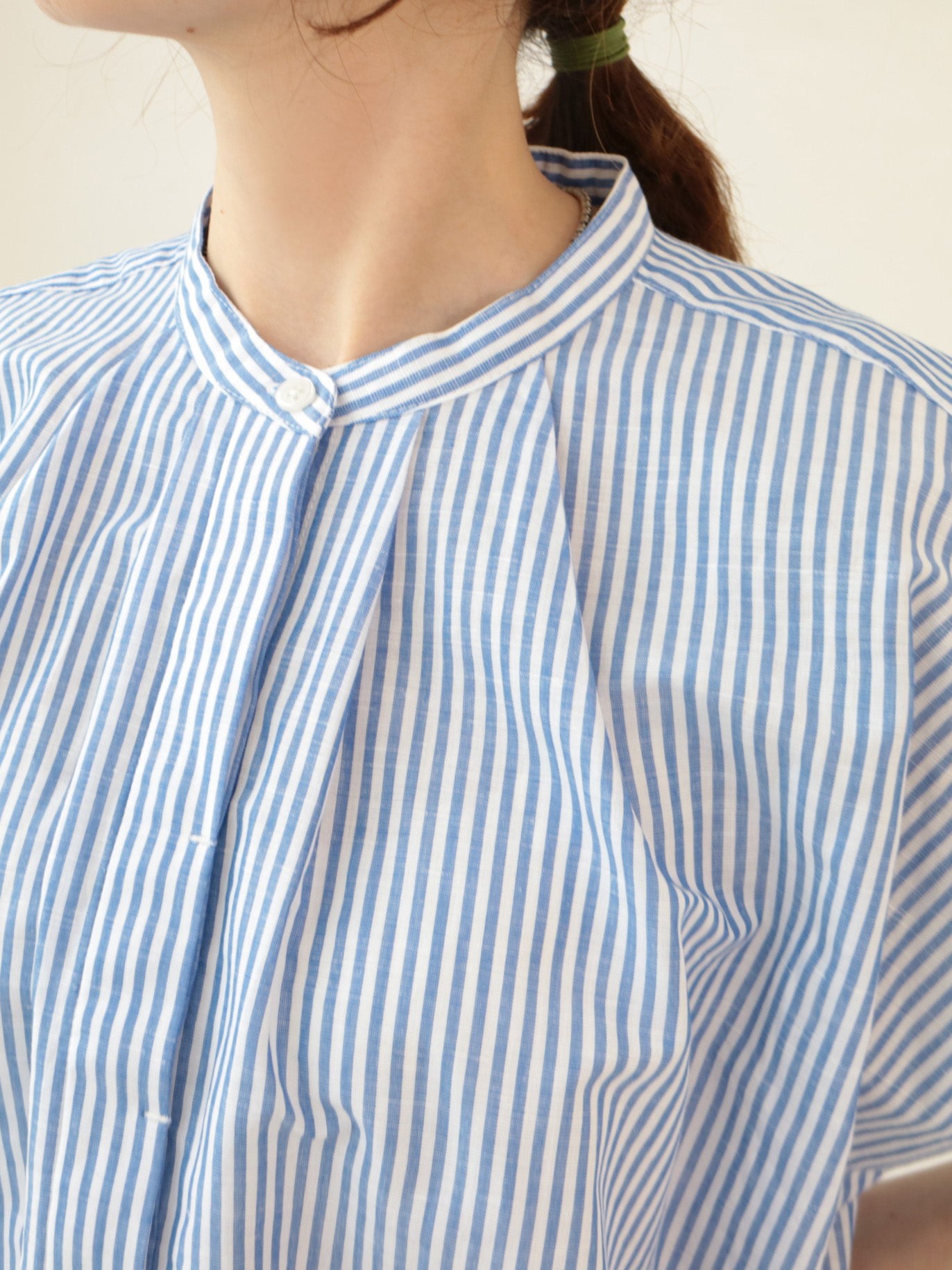doux bleu　リネンコットン ストライプシャツ　DB-2623-080